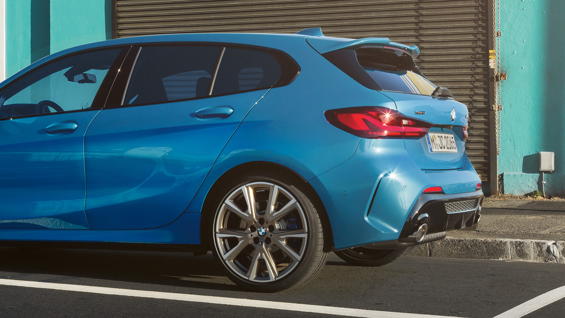 BMW 1 Series Hofmeister kink. Side rear view of the BMW 1 Series with a distinctively shaped Hofmeister kink.