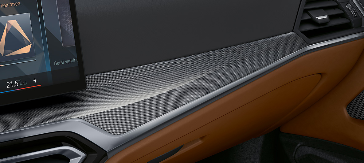 Inserts de décoration BMW Individual en tissu aluminium à haute brillance avec incrustation en Perlglanz Chrom BMW Série 4 Cabriolet G23 2020 Individual, habitacle Inserts de décoration BMW Individual en tissu aluminium à haute brillance avec incrustation en Perlglanz Chrom BMW Série 4 Cabriolet Individual G23 2020, habitacle