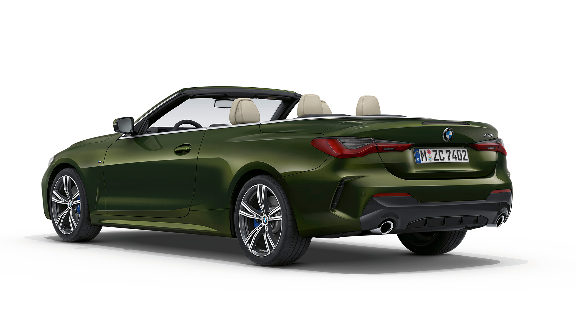 Poupe de la BMW Série 4 Cabriolet G23 2020 Modèle M Sport BMW Série 4 Cabriolet G23 2020, Modèle M Sport Sanremo Green metallic, vue de trois quarts arrière