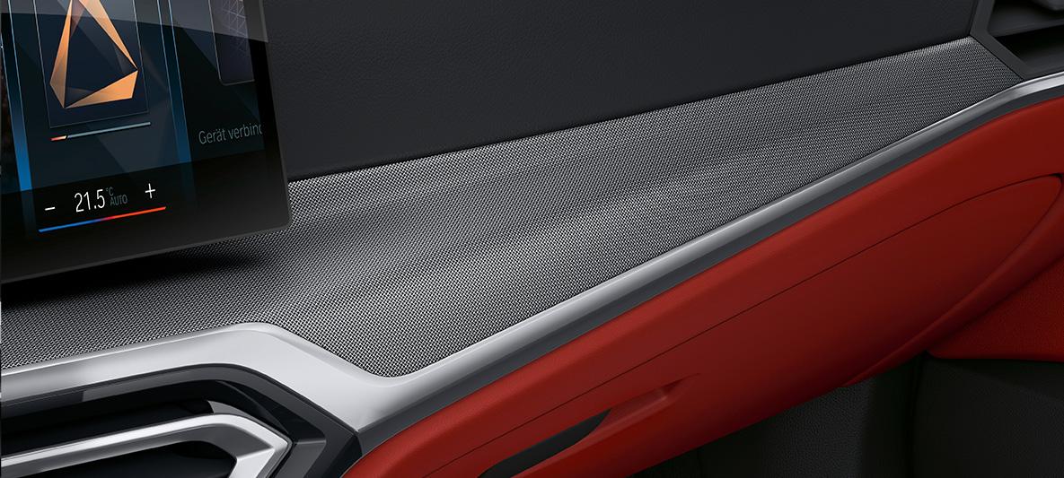 Inserts de décoration en maille d’aluminium à haute brillance BMW Série 4 Gran Coupé G26 2021 habitacle Inserts de décoration BMW Individual en maille d’aluminium à haute brillance BMW Série 4 Gran Coupé G26 2021 habitacle