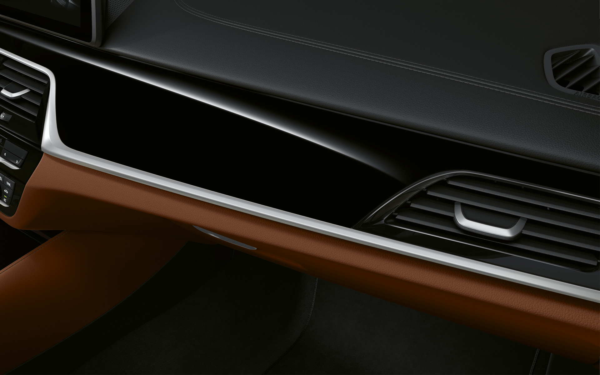 BMW Série 5 Berline G30 LCI Poste de conduite en détail Inserts de décoration BMW Individual en Pianolack Schwarz BMW Série 5 Berline G30 restylage 2020 poste de conduite en détail inserts de décoration BMW Individual en Pianolack Schwarz