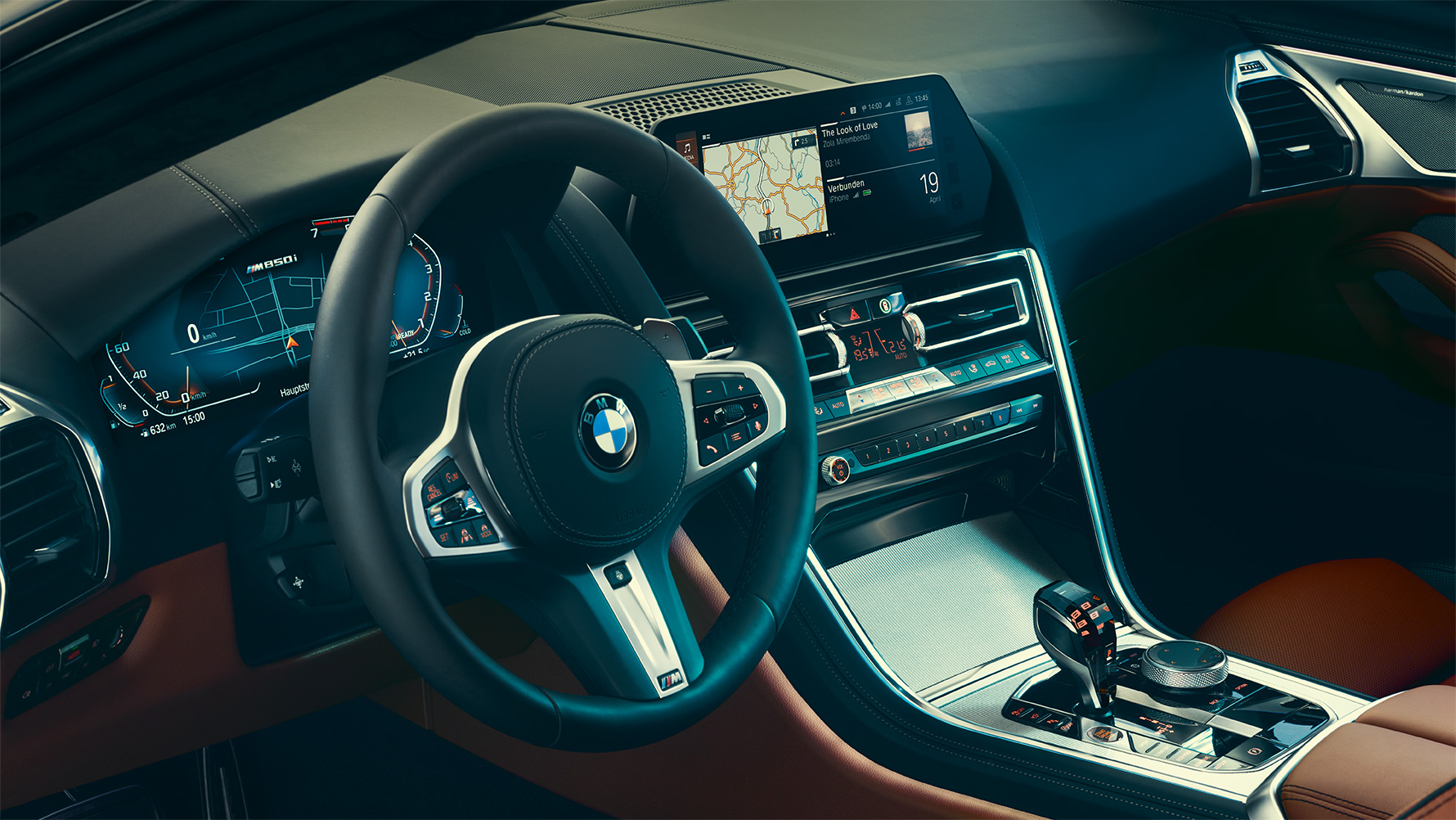 BMW Série 8 Coupé, poste de conduite Détail : poste de conduite de la BMW Série 8 Coupé.