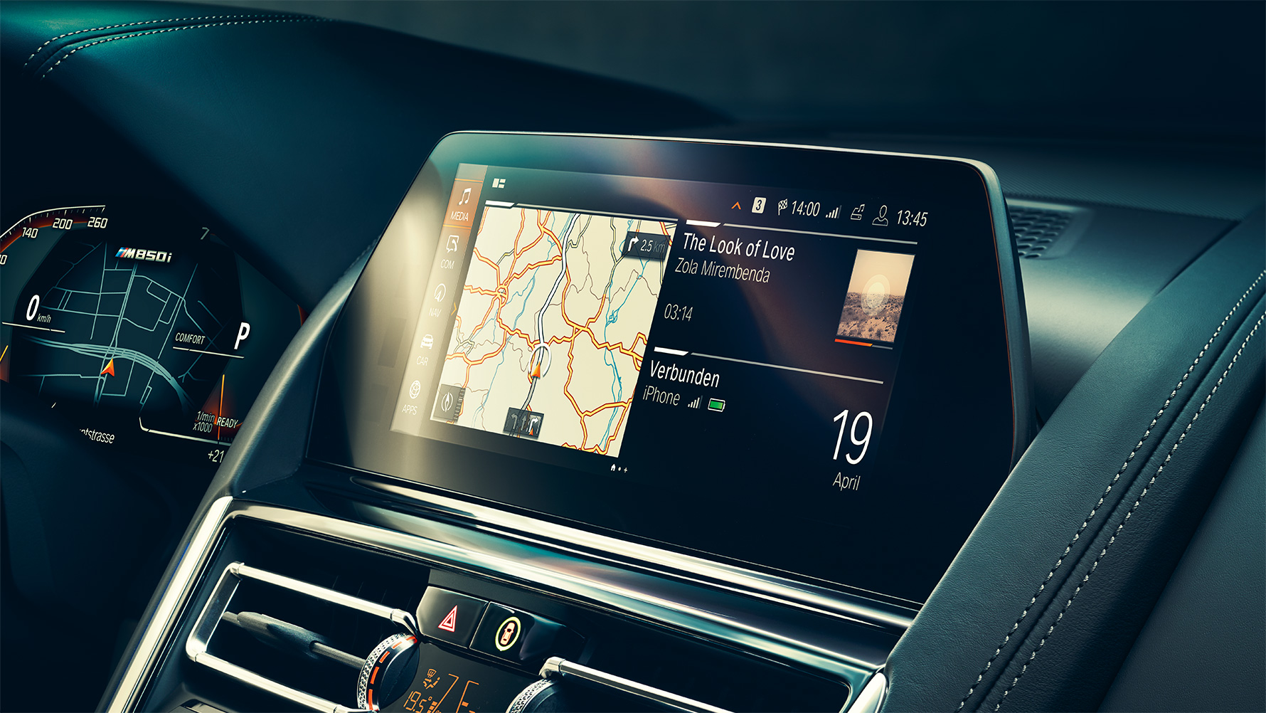 BMW Série 8 Coupé, BMW Live Cockpit Professional Habitacle de la BMW Série 8 Coupé avec Control Display et BMW Live Cockpit Professional.