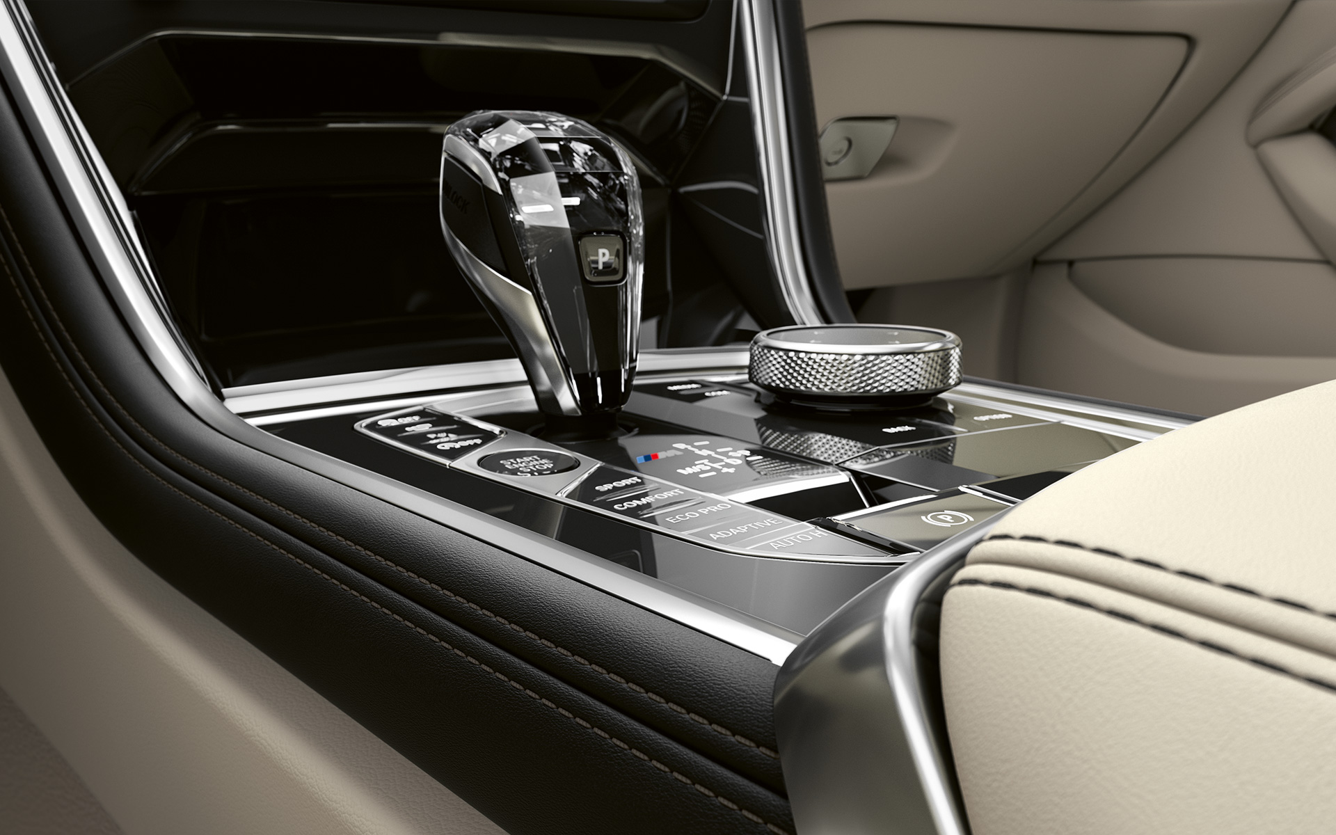 BMW Série 8 Coupé, console centrale Détail : la console centrale de la BMW Série 8 Coupé.