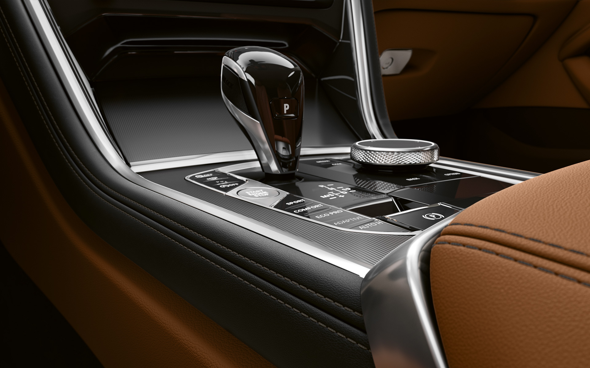 BMW Série 8 Coupé, console centrale Détail : la console centrale de la BMW Série 8 Coupé.