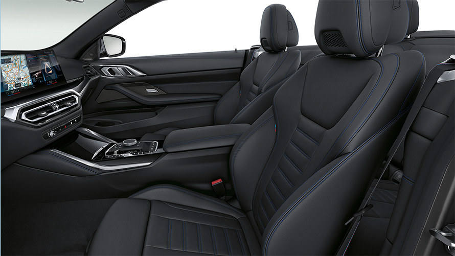 BMW M440i xDrive Cabrio G23 2020 Habitacle Sièges sport pour le conducteur et le passager avant avec garnissage en cuir