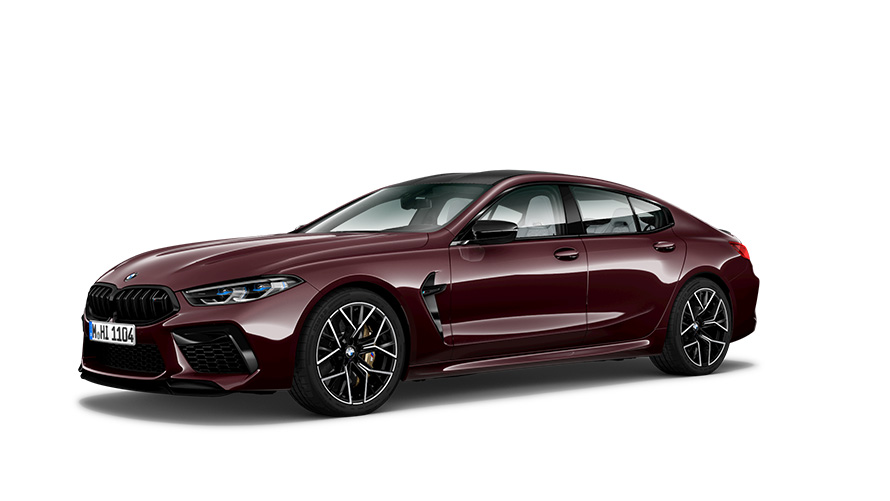 BMW Modèle M BMW M8 Gran Coupé F96, vue de trois quarts de profil BMW Modèle M BMW M8 Gran Coupé F96, vue de trois quarts de profil