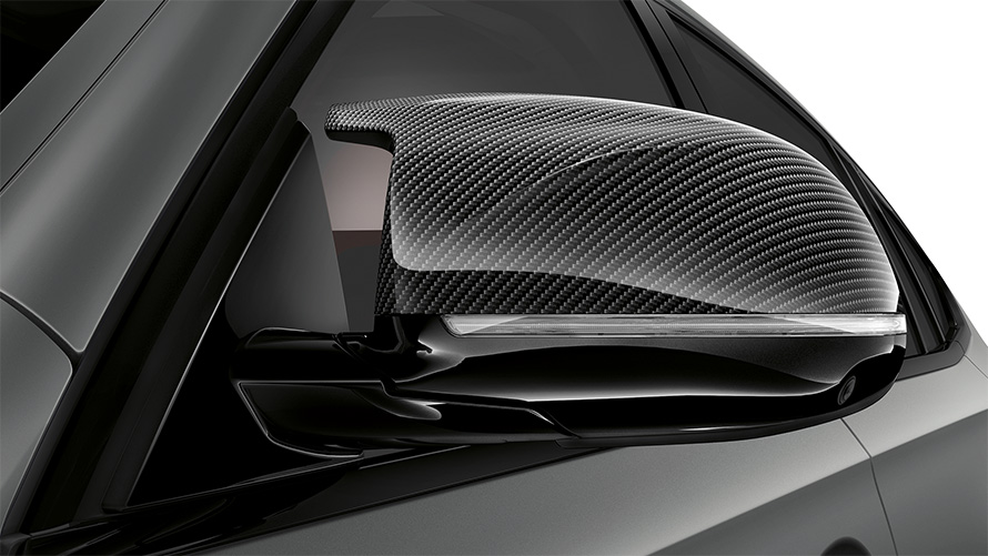 BMW X6 M Competition F96 2023, coques de rétroviseurs M Carbon