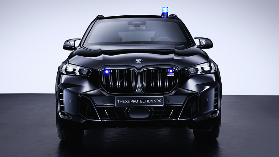 Véhicules de protection spéciale BMW Équipement en option extérieur vue de face Véhicules de protection spéciale BMW Équipement en option extérieur vue de face
